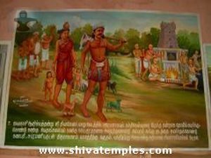 இறைவன் பறையன் உருவில் யாகத்திற்கு வரும் ஓவியம்