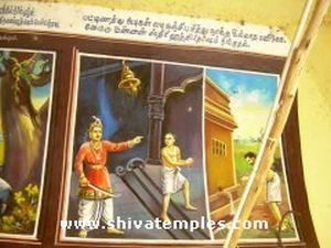 Painting depicting Pattinathar scooping the rice gruel