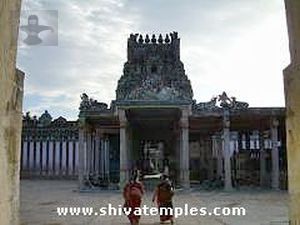 Three-tiered second gopuram and 16-pillared front mandapam
